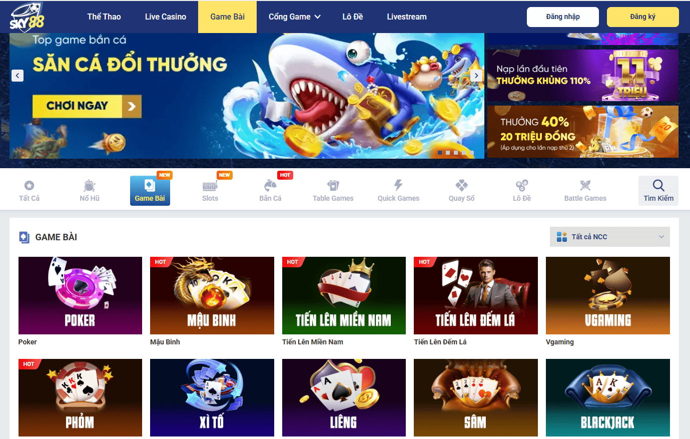 SKY88 - Giải Trí Đỉnh Cao Tại Nhà Cái Uy Tín Số 1 Việt Nam 3 Các sảnh game nổi bật tại sân chơi uy tín SKY88