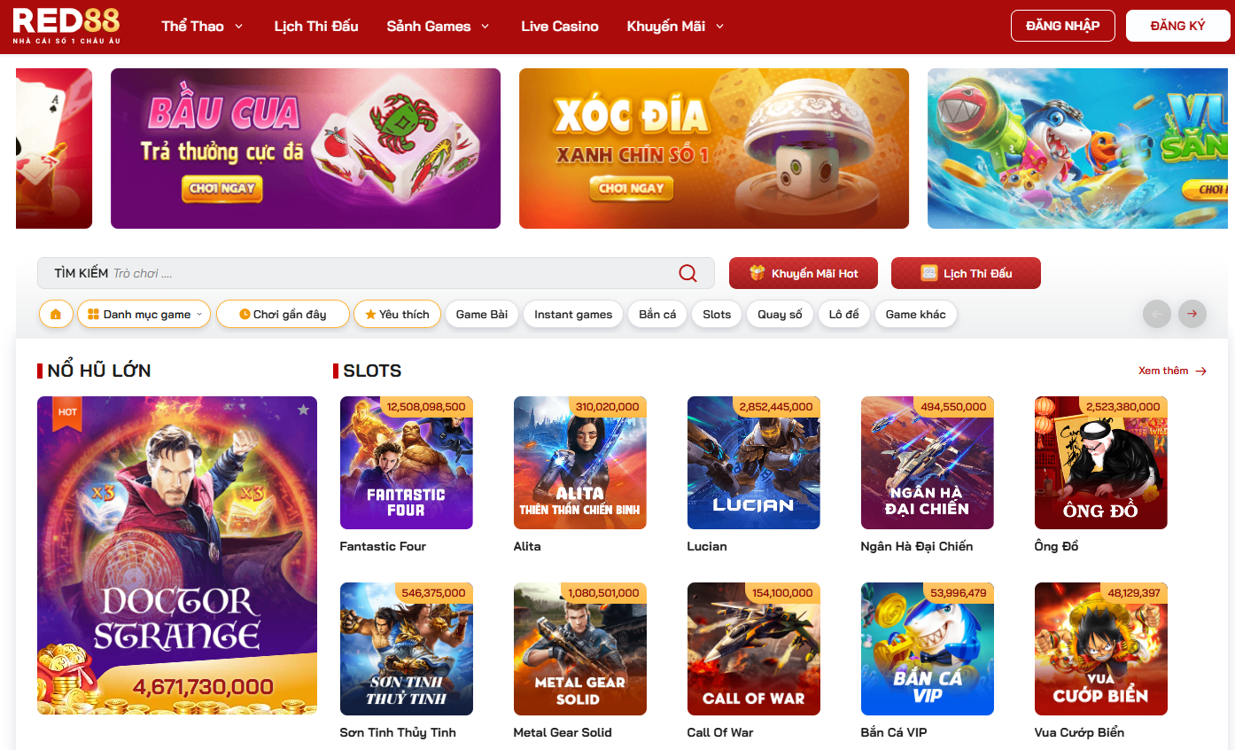 RED88 - Sân Chơi Cá Cược Trực Tuyến Hàng Đầu Châu Á 2 Đa dạng trò chơi