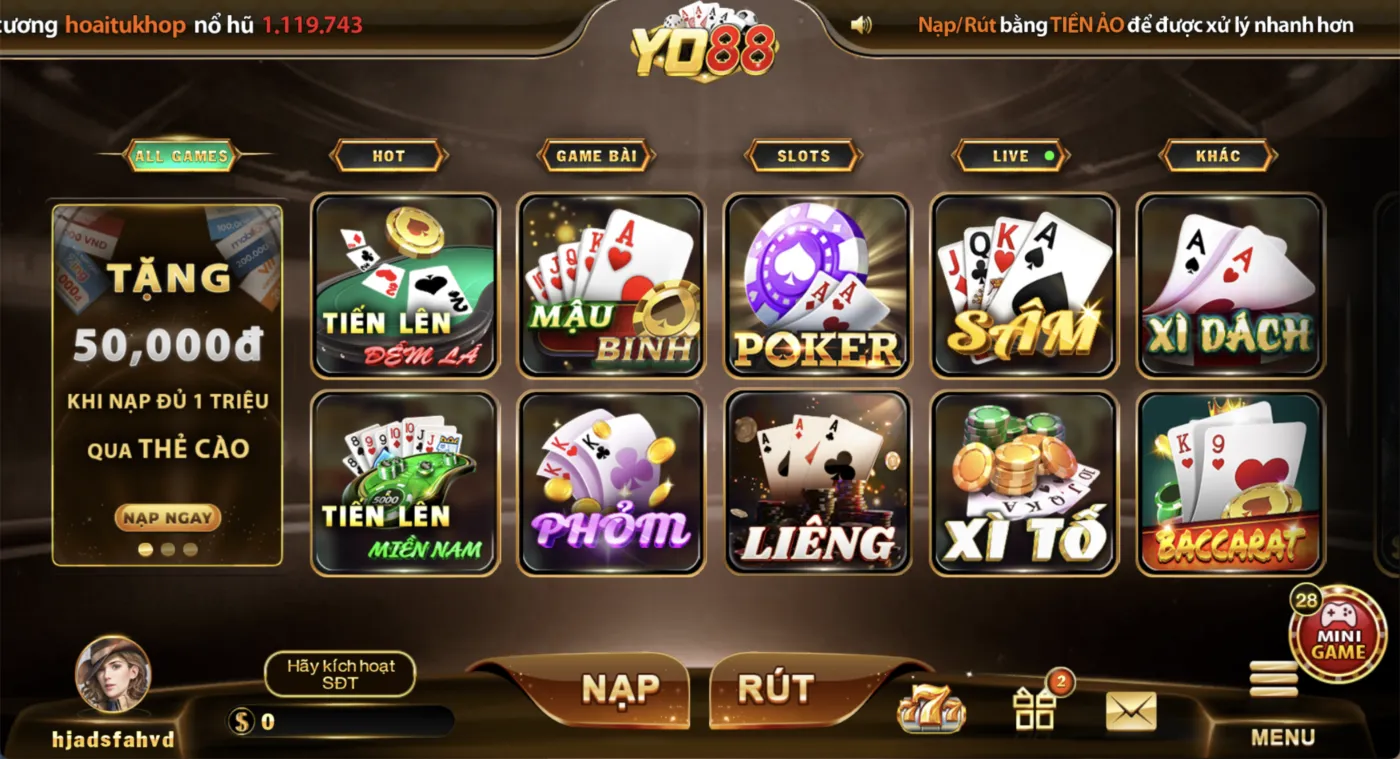 YO88 - Cổng Game Trực Tuyến Với Đa Dạng Trò Chơi Đặc Sắc 3 Trải nghiệm loạt sảnh cược hấp dẫn tại nhà cái YO88