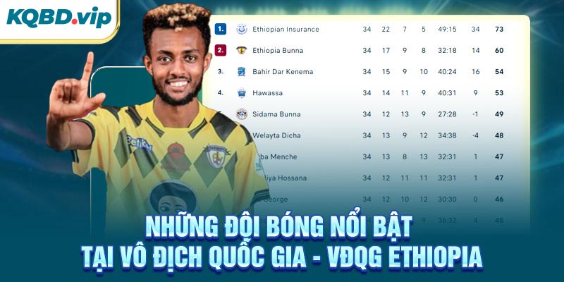 VĐQG Ethiopia 35 Những đội bóng nổi bật tại VĐQG Ethiopia