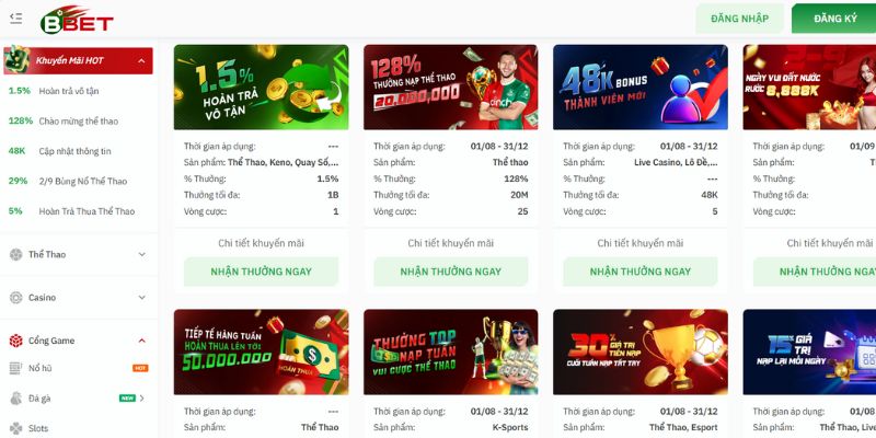 BBET - Nhà Cái Bứt Phá Với Kho Game Khủng Và Khuyến Mãi Lớn 3 Cập nhật nhanh chóng cơn mưa khuyến mãi BBET